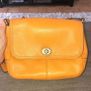 Coach Cross Body Bag - Mustard Yellow/ Orange